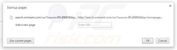 search.ominent.com von der Google Chrome Homepage entfernen