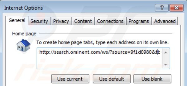 search.ominent.com von der Internet Explorer Homepage entfernen