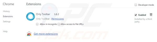 Only-search.com Entfernung von Google Chrome Erweiterungen