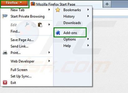 Scorpion Saver Enfternung von Mozilla Firefox Erweiterungen Schritt 1