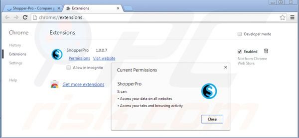  Shopper Pro Google Chrome entfernen Schritt 2