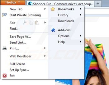 Shopper pro von Mozilla Firefox entfernen Schritt 1