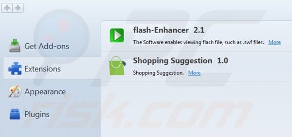 Shopping Suggestion von Mozilla Firefox entfernen Schritt 2