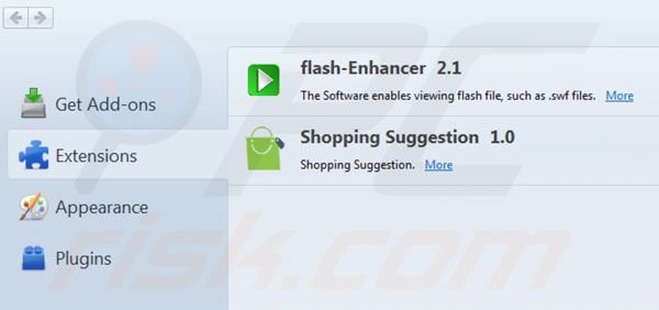 Shopping Suggestion von Mozilla Firefox entfernen Schritt 2