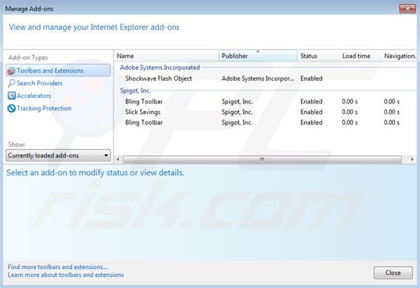 Spigot von Internet Explorer Erweiterungen entfernen