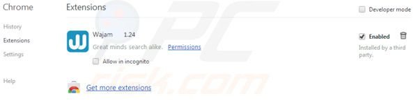 Wajam Werbung von Google Chrome entfernen Schritt 2
