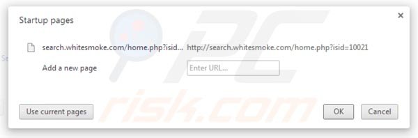 search.whitesmoke.com von der Google Chrome Homepage entfernen