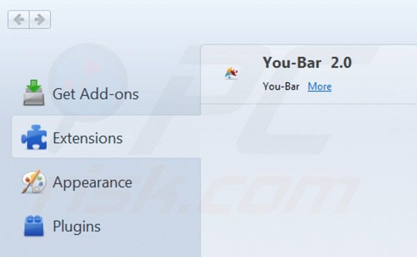 You-bar von Mozilla Firefox entfernen Schritt 2