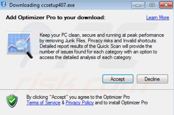 Zoom Downloader beim anbieten der Installation von Adware