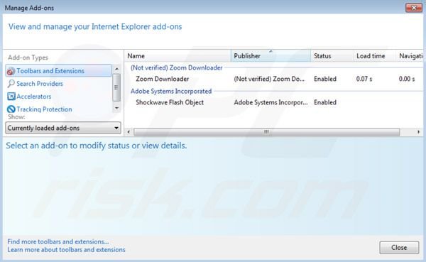 Zoom Downloader von Internet Explorer Erweiterungen entfernen Schritt 2