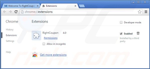 ads by right coupon von Google Chrome entfernen Schritt 2