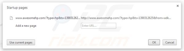 awesomehp.com Startseite von Google Chrome entfernen