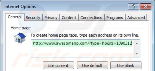 awesomehp.com von der Internet Explorer Startseite entfernen