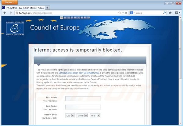 Council of Europe Erpressersoftware Virus