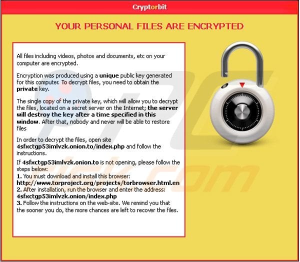 Cryptorbit Erpressersoftware Virus
