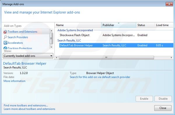 default tab Virus von den Internet Explorer Einstellungen entfernen