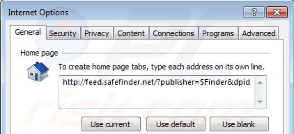 isearch.safefinder.net von der Internet Explorer Startseite entfernen