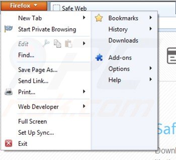 safeweb app von Mozilla Firefox entfernen Schritt 1
