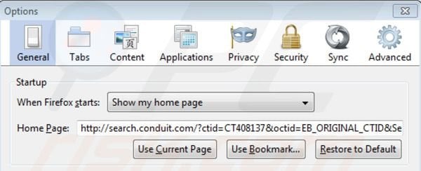 Search Protect von Conduit Entfernung von der Mozilla Firefox Startseite