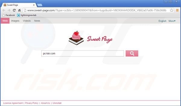 sweet-page.com Weiterleitungsvirus