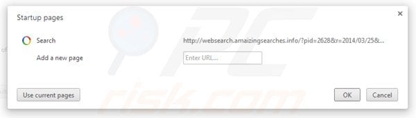 Removing websearch.amaizingsearches.info from Google Chrome homepage