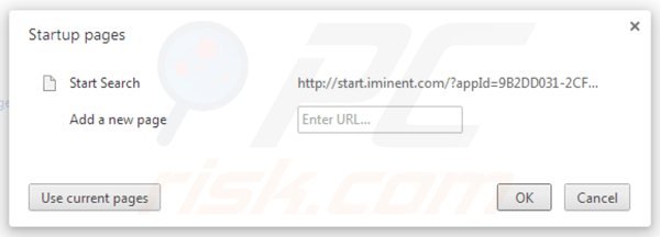 Removing start.iminent.com from Google Chrome homepage