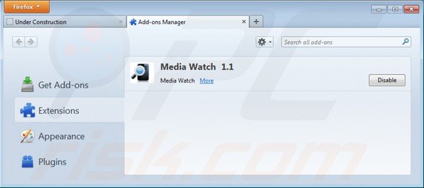 ads by media watch von Mozilla Firefox entfernen Schritt 2