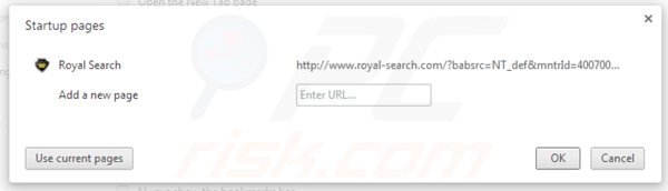 Removing royal-search.com from Google Chrome homepage