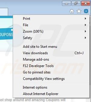 Removing RR Savings from Internet Explorer step 1