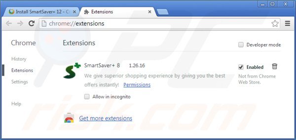 smartsaver von Google Chrome entfernen Schritt 2