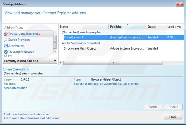 smartsaver von Internet Explorer entfernen Schritt 2
