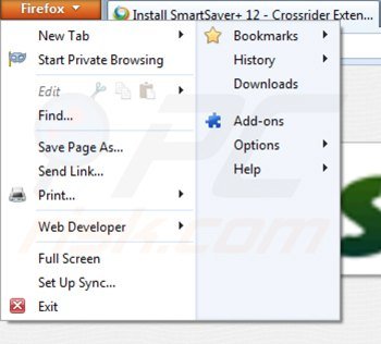 smartsaver von Mozilla Firefox entfernen Schritt 1