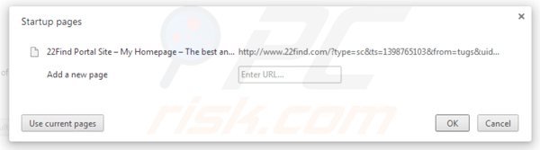 Removing 22find.com from Google Chrome homepage