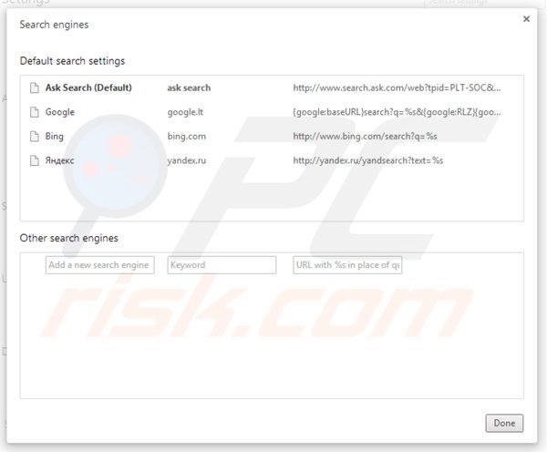 Removing ask social toolbar from Google Chrome default search engine