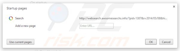 Removing websearch.awsomesearchs.info from Google Chrome homepage