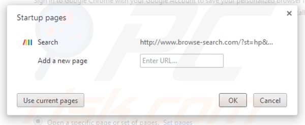 Removing browse-search.com from Google Chrome homepage