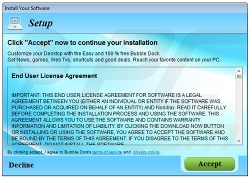 bubble dock adware installer