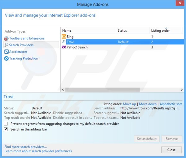 Removing client connect ltd browser hijacker from Internet Explorer default search engine