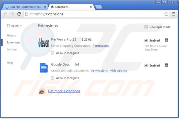 Removing cliphd ads from Google Chrome step 2