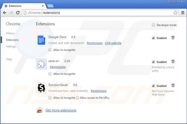 Removing Coupon Downloader from Google Chrome step 2