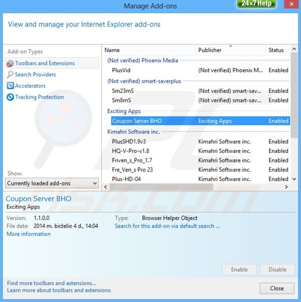 Removing deal finder ads from Internet Explorer step 2