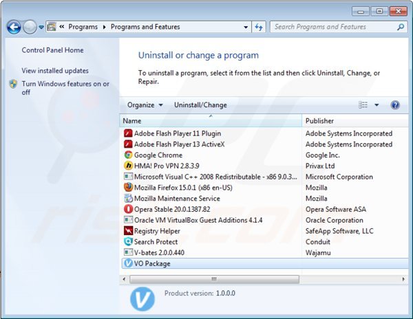 interyield uninstall via Control Panel