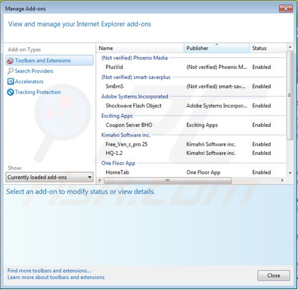 Removing newplayer ads from Internet Explorer step 2