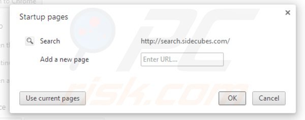 Removing search.sidecubes.com from Google Chrome homepage