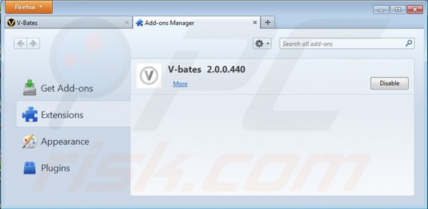 Removing v-bates shopper ads from Mozilla Firefox step 2
