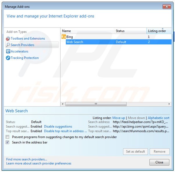 Removing yahoo community smartbar from Internet Explorer default search engine