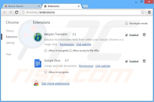 Removing keep my search related Google Chrome extensions