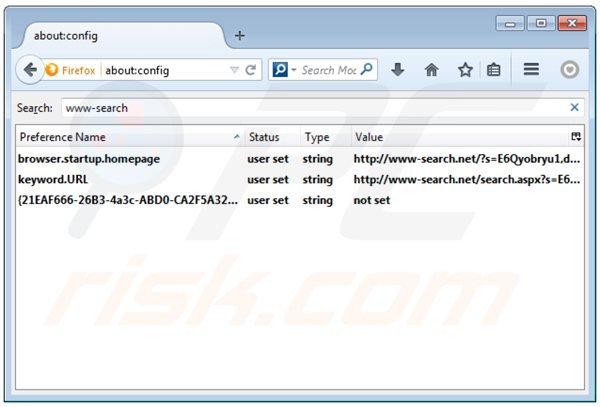 Removing www-search.net from Mozilla Firefox default search engine