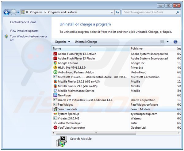 www-search.net browser hijacker uninstall via Control Panel