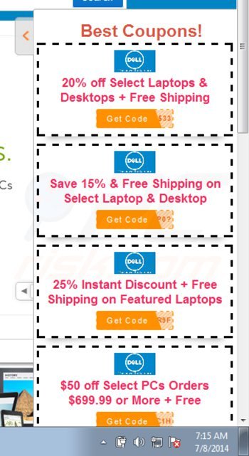 browseignite adware generating coupon ads